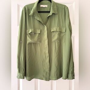 Loft Green Button-Up Shirt